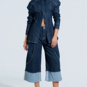 🔥2pc~Stylish Dark Blue Denim Set